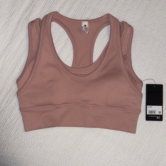 🆕‼️ - NWT - 90 DEGREE BY REFLEX SEAMLESS RIBBED DOUBLE LAYER BRA - Size M - Picture 5 of 7